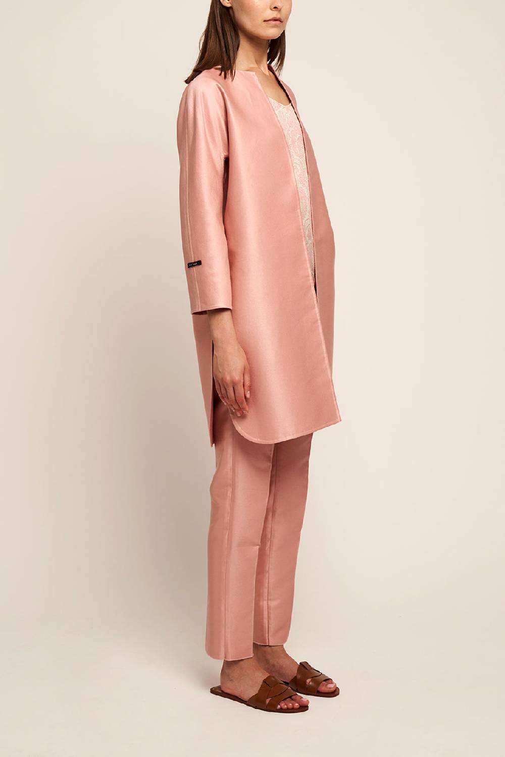 Manzoni 24 Cappotto double cotone-seta con spacchi Nuovo