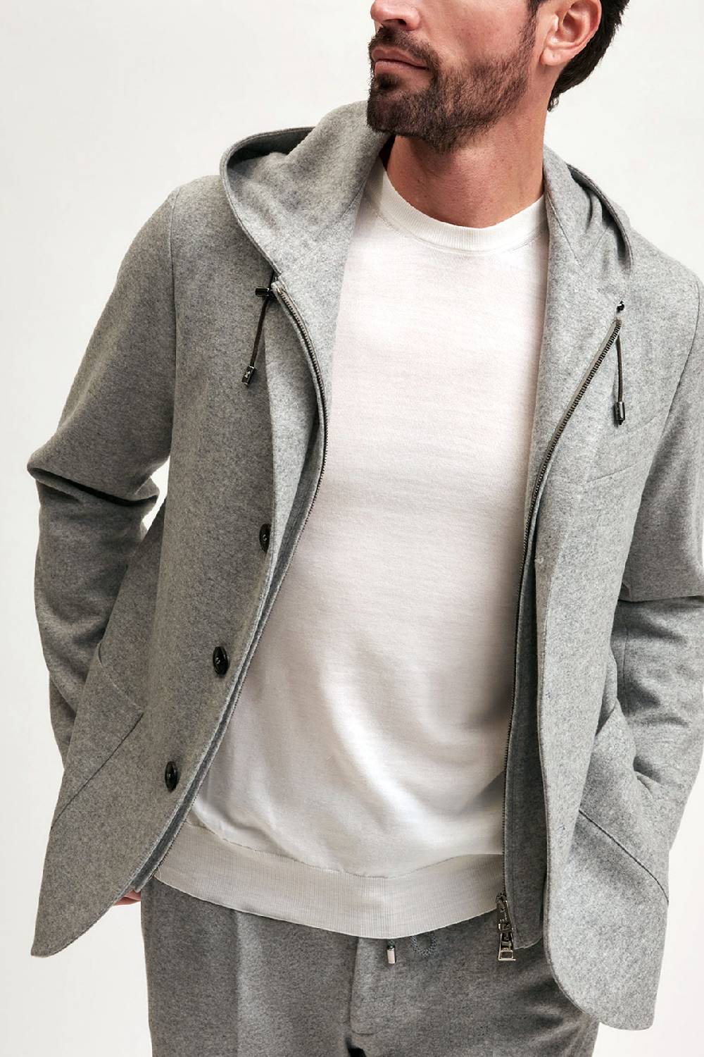 Manzoni 24 Giacca jersey in lana con davantino staccabile Fino Al -60%