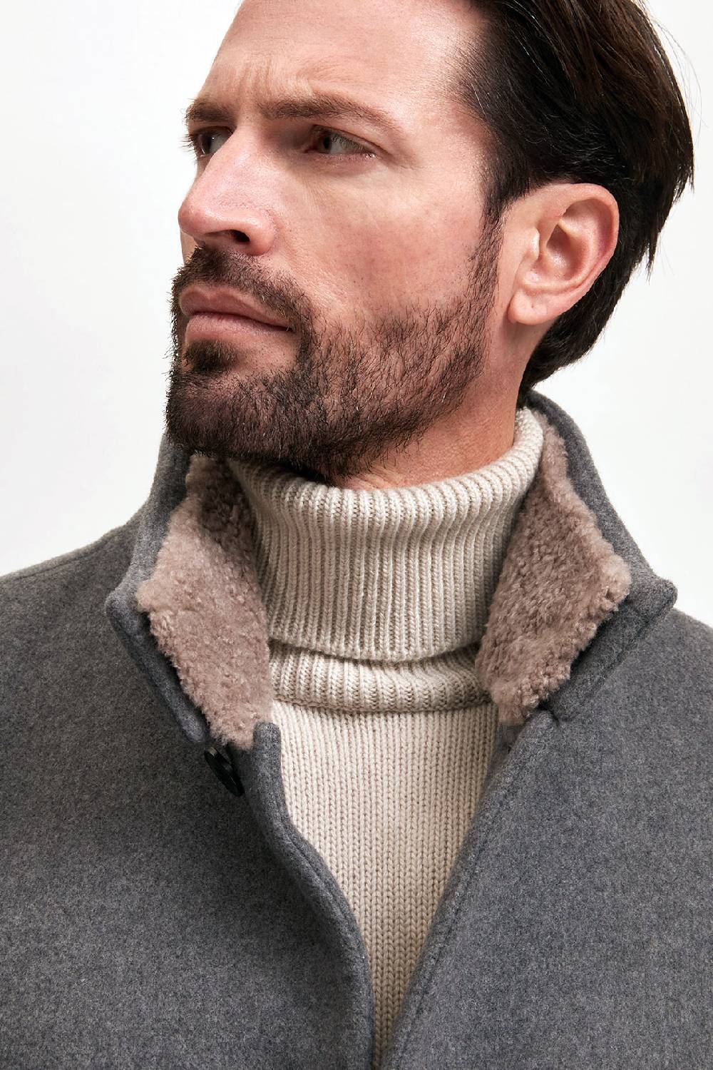Manzoni 24 Cappotto in lana con collo in montone curly Prezzo Ridotto