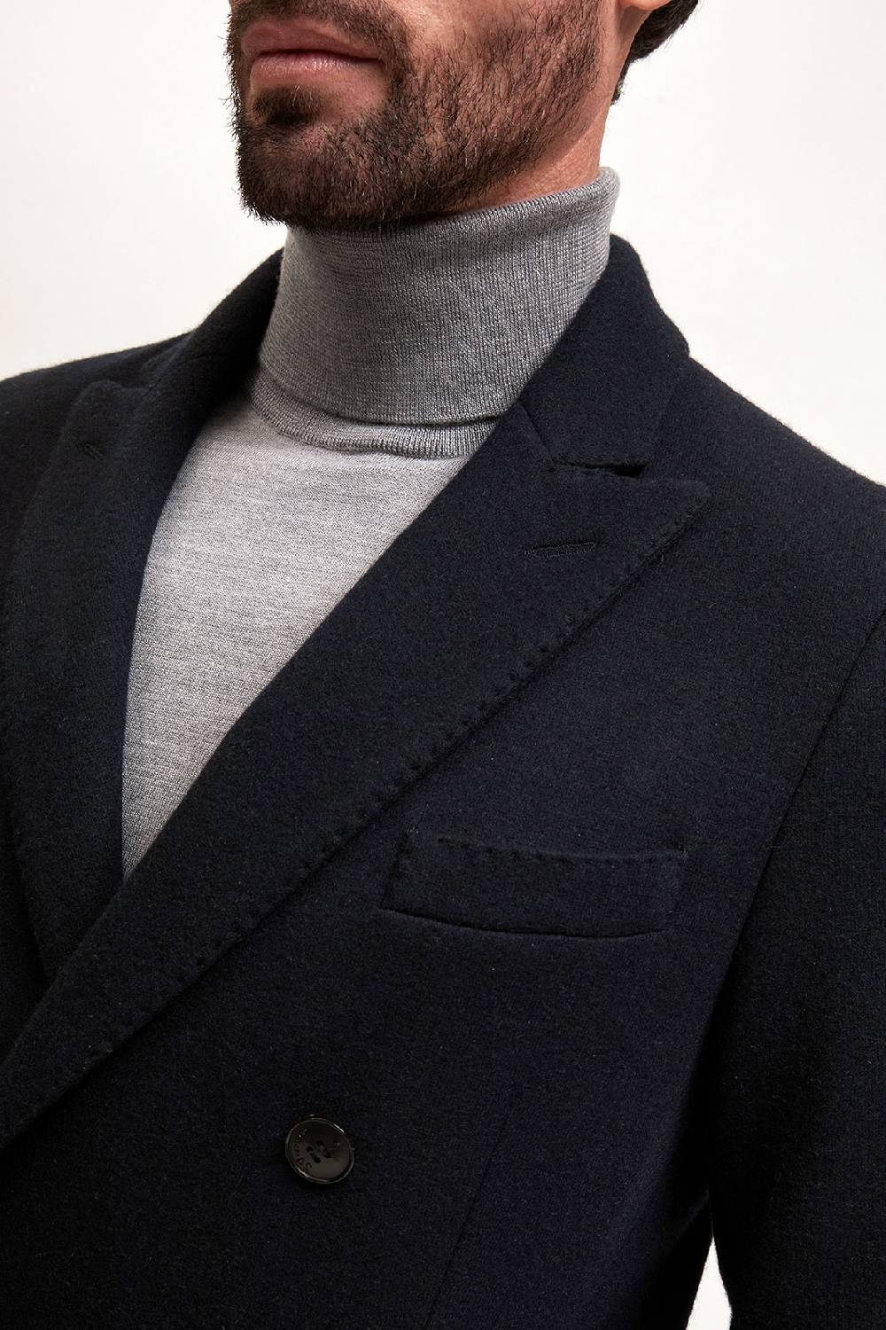 Manzoni 24 Giacca doppiopetto jersey in tessuto cashmere Loro Piana Convenienza
