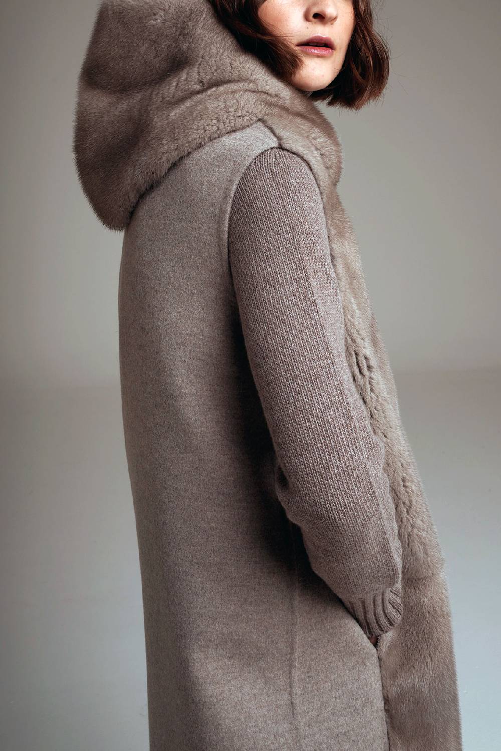 Manzoni 24 Gilet visone con tessuto cashmere Loro Piana I Più Venduti