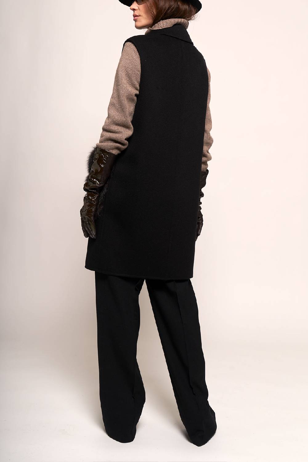 Manzoni 24 Gilet in tessuto cashmere Loro Piana con tasche zibellino Nuova