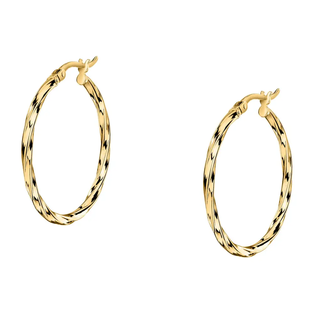 La Petite Story Orecchini a Cerchio - Creole in Oro, ⌀25mm Offerta Anniversario
