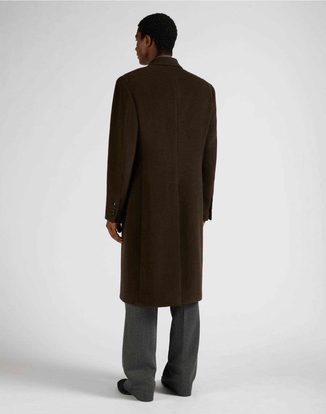﻿Lardini Cappotto doppiopetto marrone in lana a 6 bottoni 2025