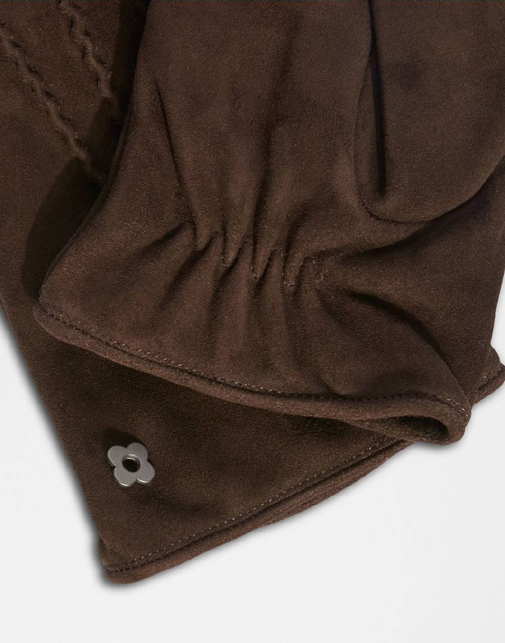 Lardini Guanti marroni in pelle di camoscio e interno in cashmere In Linea