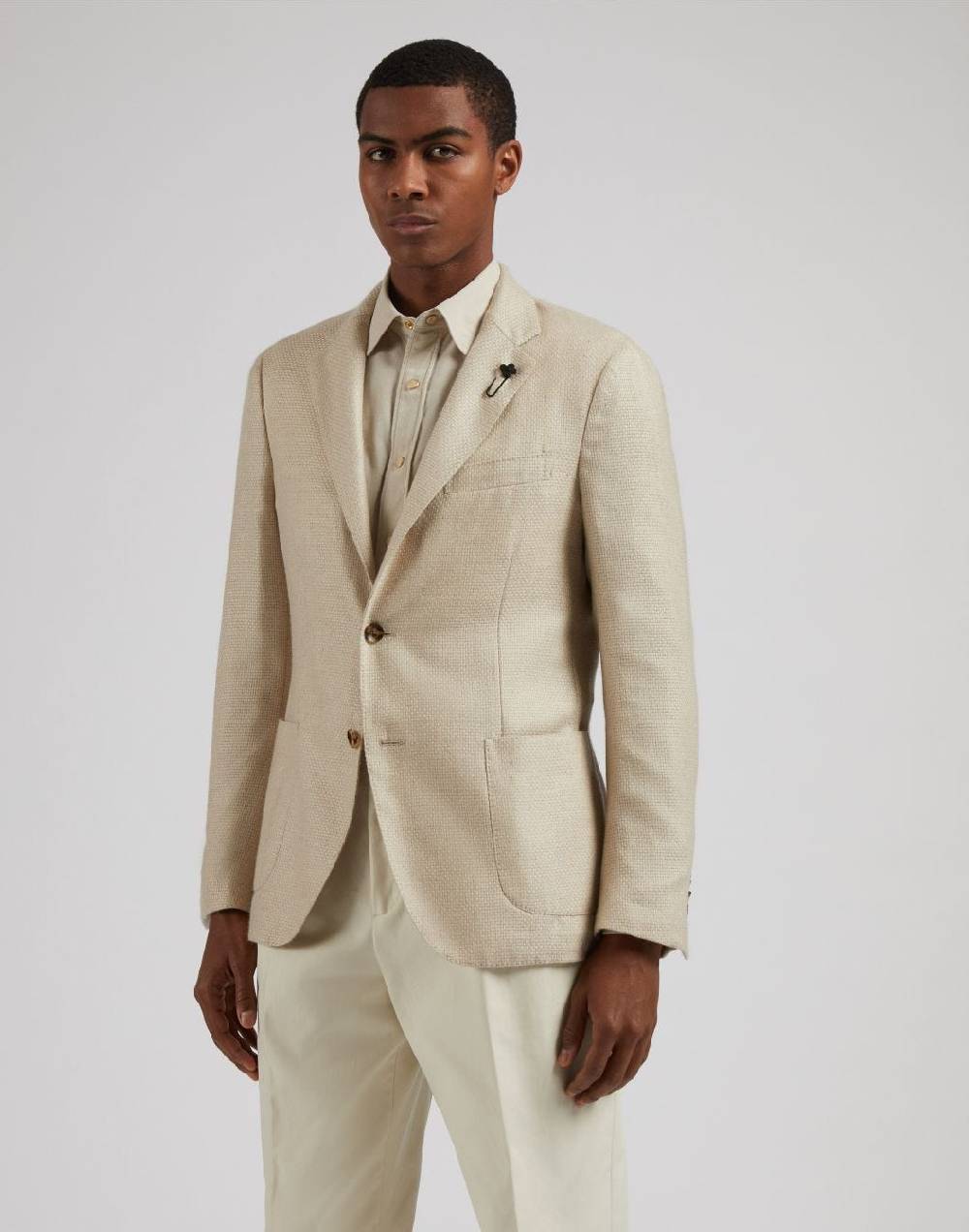 Lardini Giacca special line beige monopetto in cashmere e seta Spedizione Gratuita