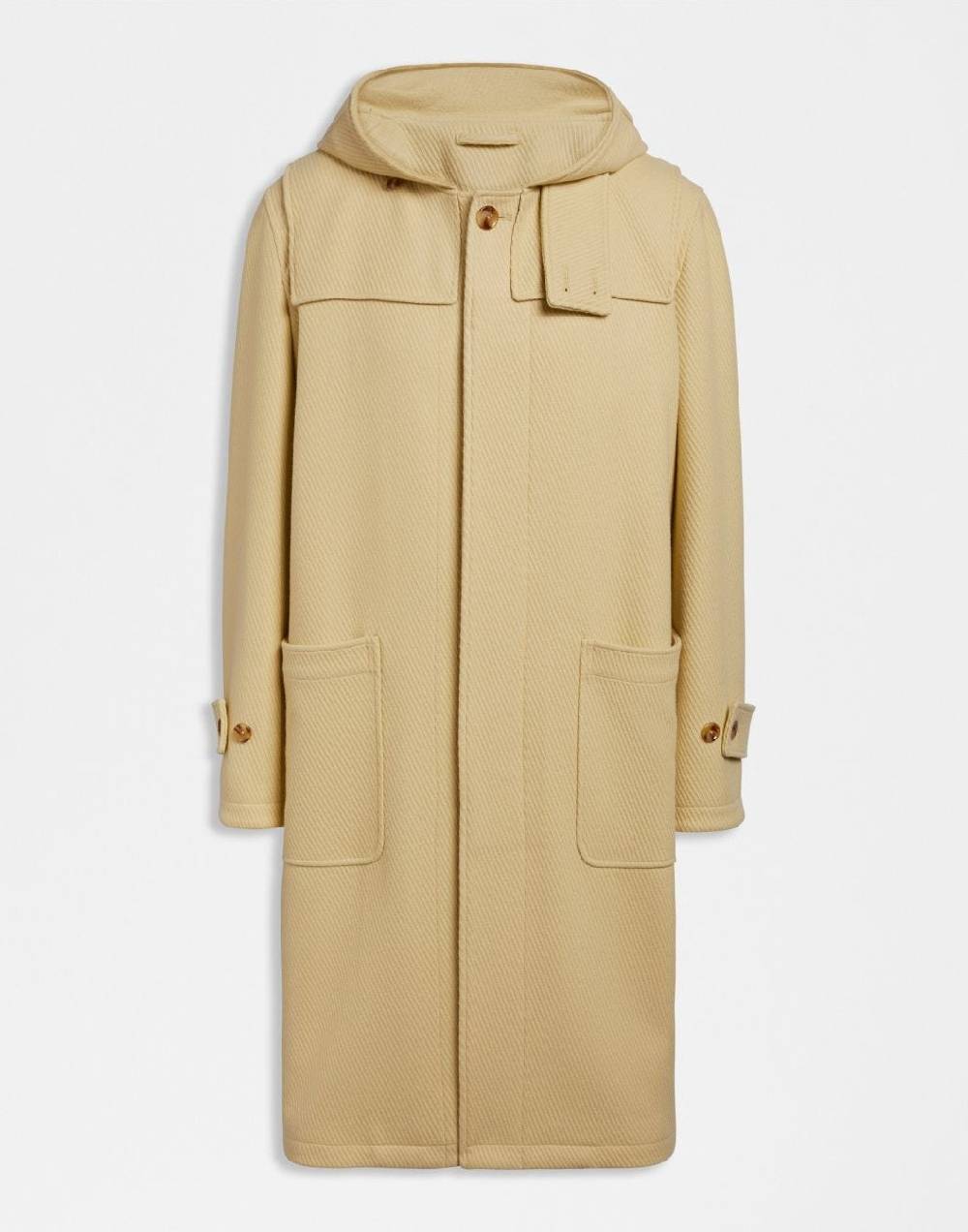 Lardini Montgomery con cappuccio in lana cashmere giallo pastello