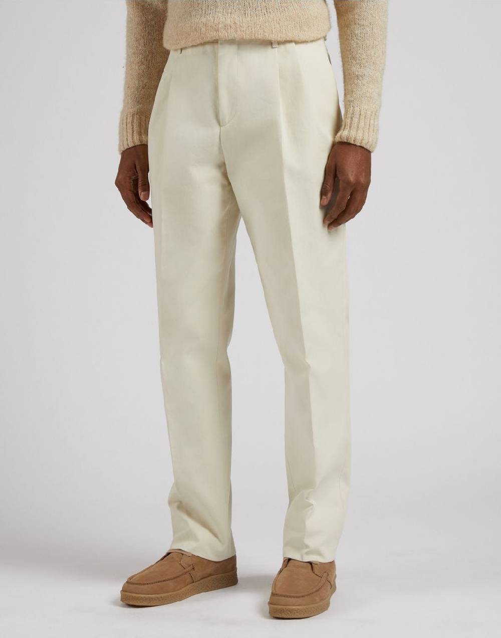 Lardini Pantalone feeling in twill di cotone color panna Promozione Limitata