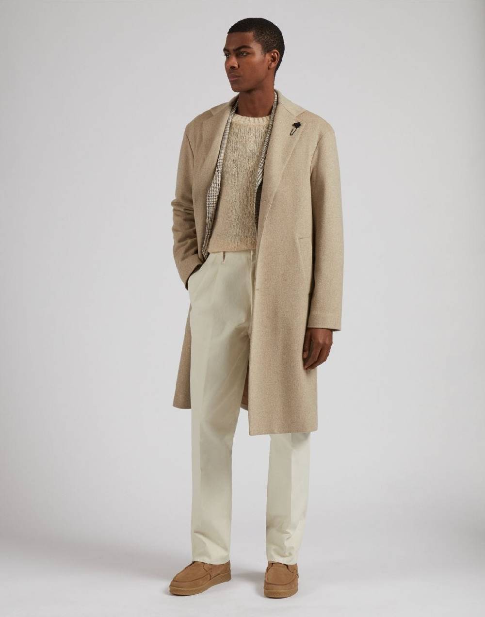 Lardini Pantalone feeling in twill di cotone color panna Promozione Limitata