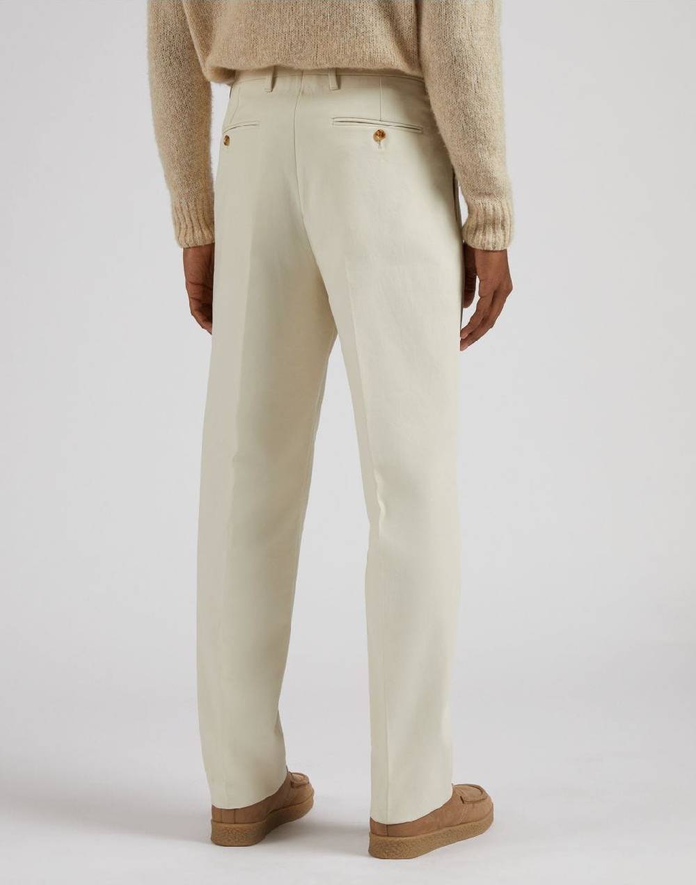 Lardini Pantalone feeling in twill di cotone color panna Promozione Limitata