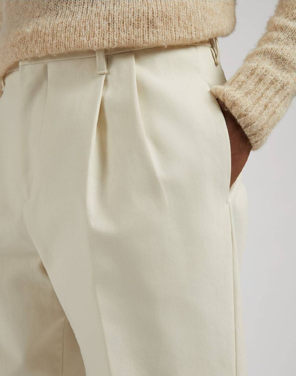 Lardini Pantalone feeling in twill di cotone color panna Promozione Limitata