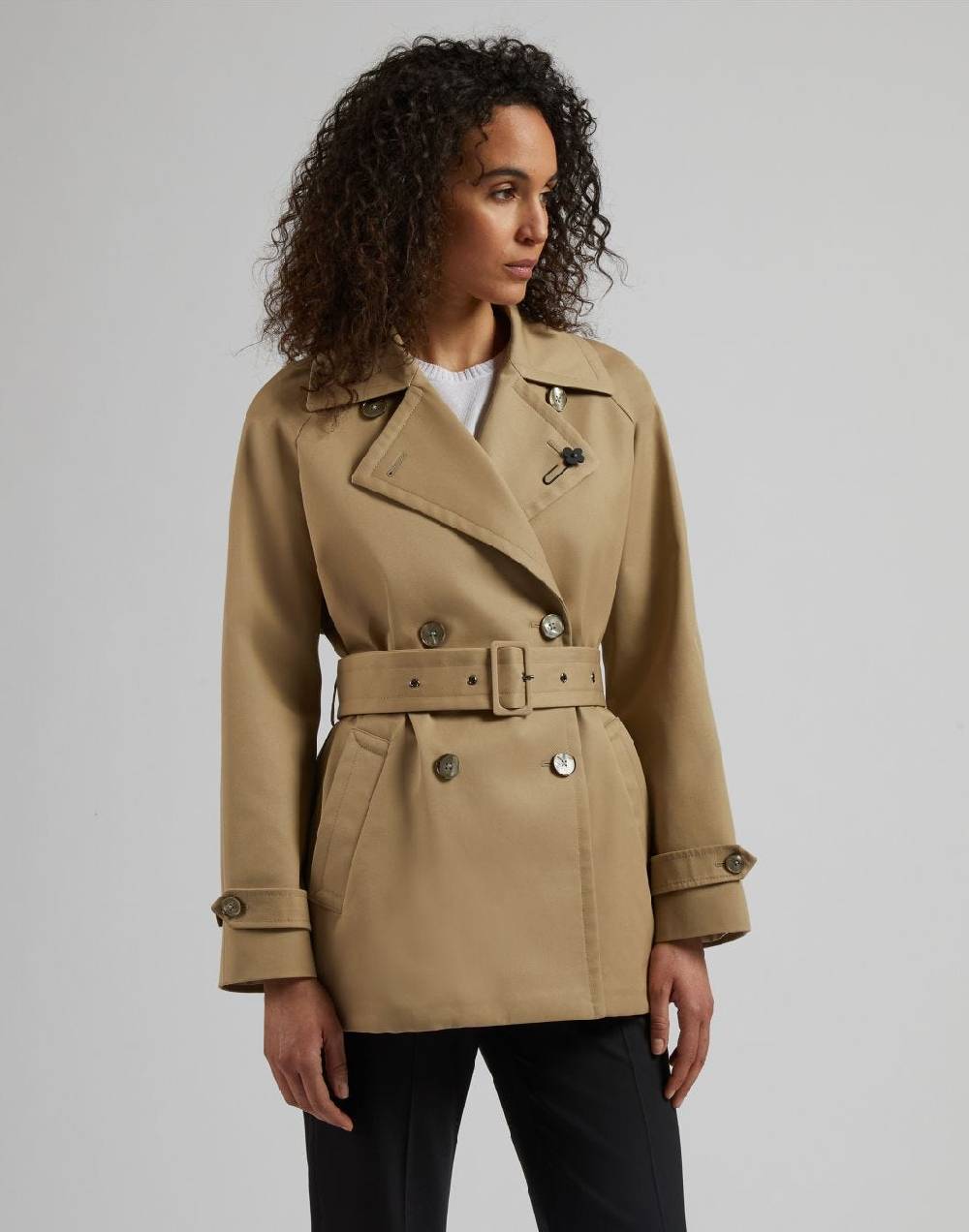 Lardini Trench corto doppiopetto beige water-repellent Consegna Veloce