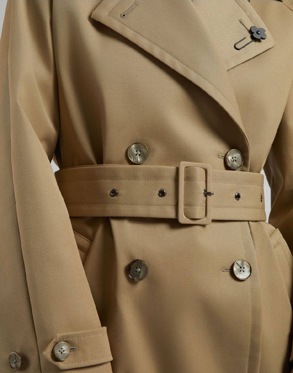 Lardini Trench corto doppiopetto beige water-repellent Consegna Veloce