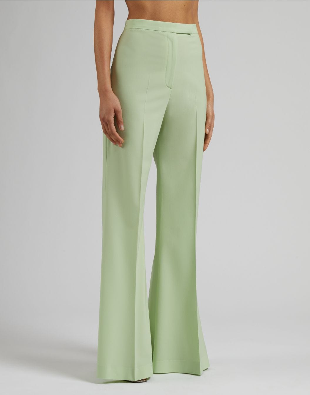 Lardini Pantalone verde a vita alta con fondo a zampa Promozione Limitata