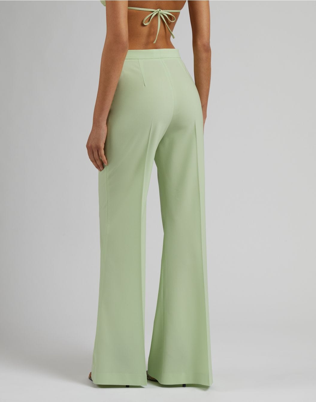Lardini Pantalone verde a vita alta con fondo a zampa Promozione Limitata