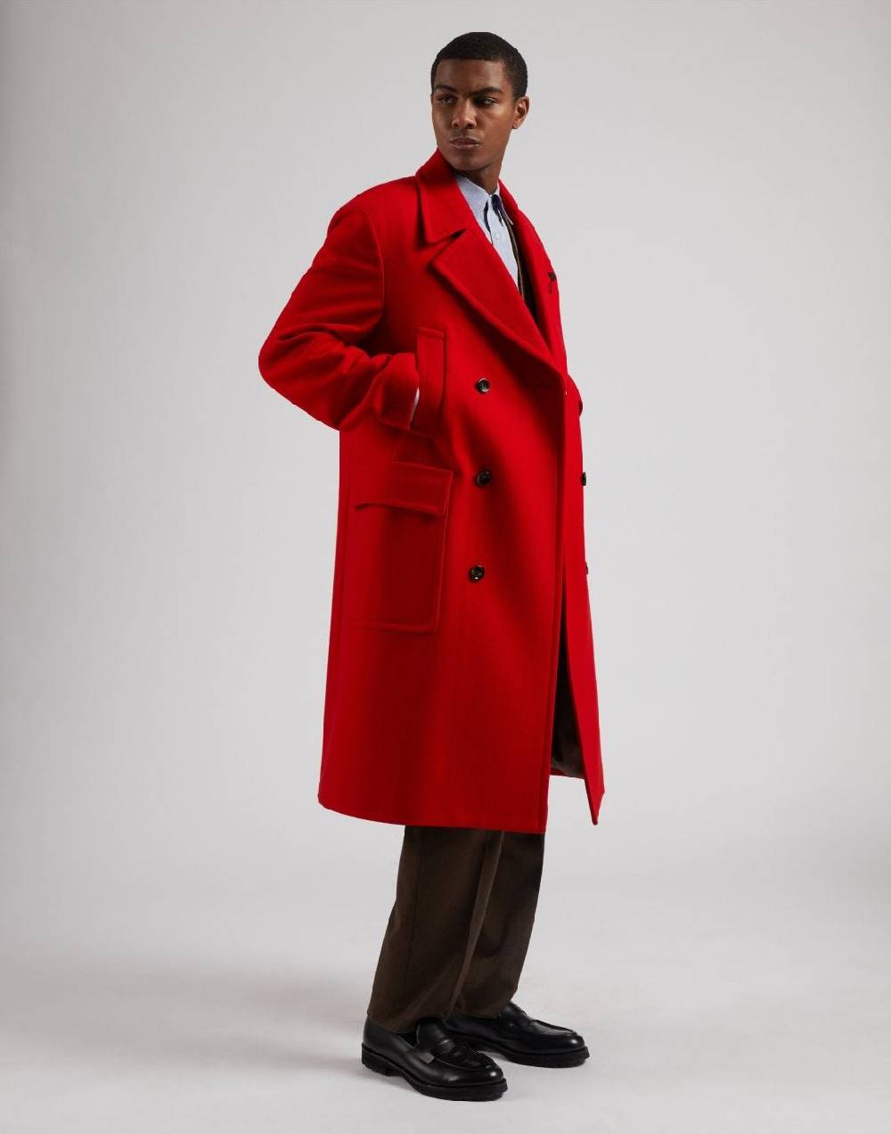 Lardini Pantalone feeling marrone in flanella pettinata Sottocosto