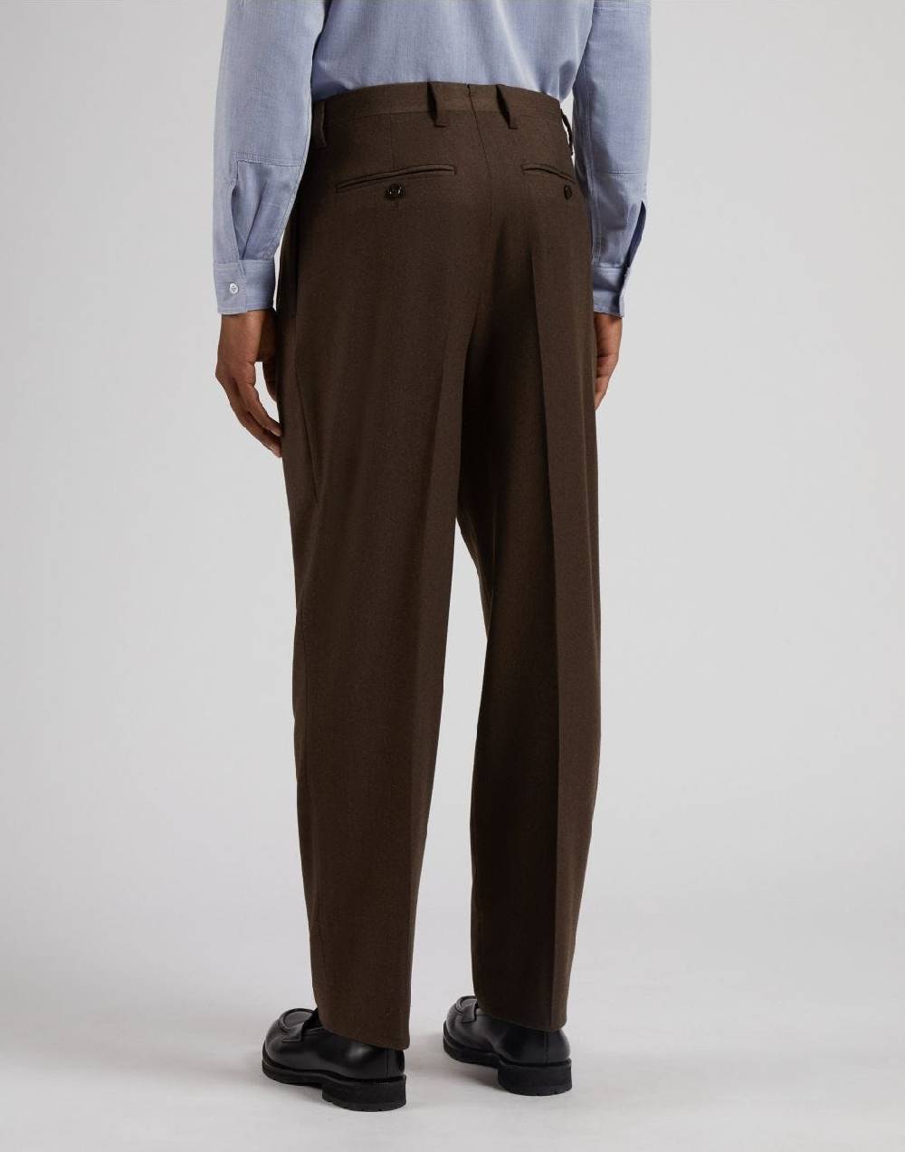 Lardini Pantalone feeling marrone in flanella pettinata Sottocosto