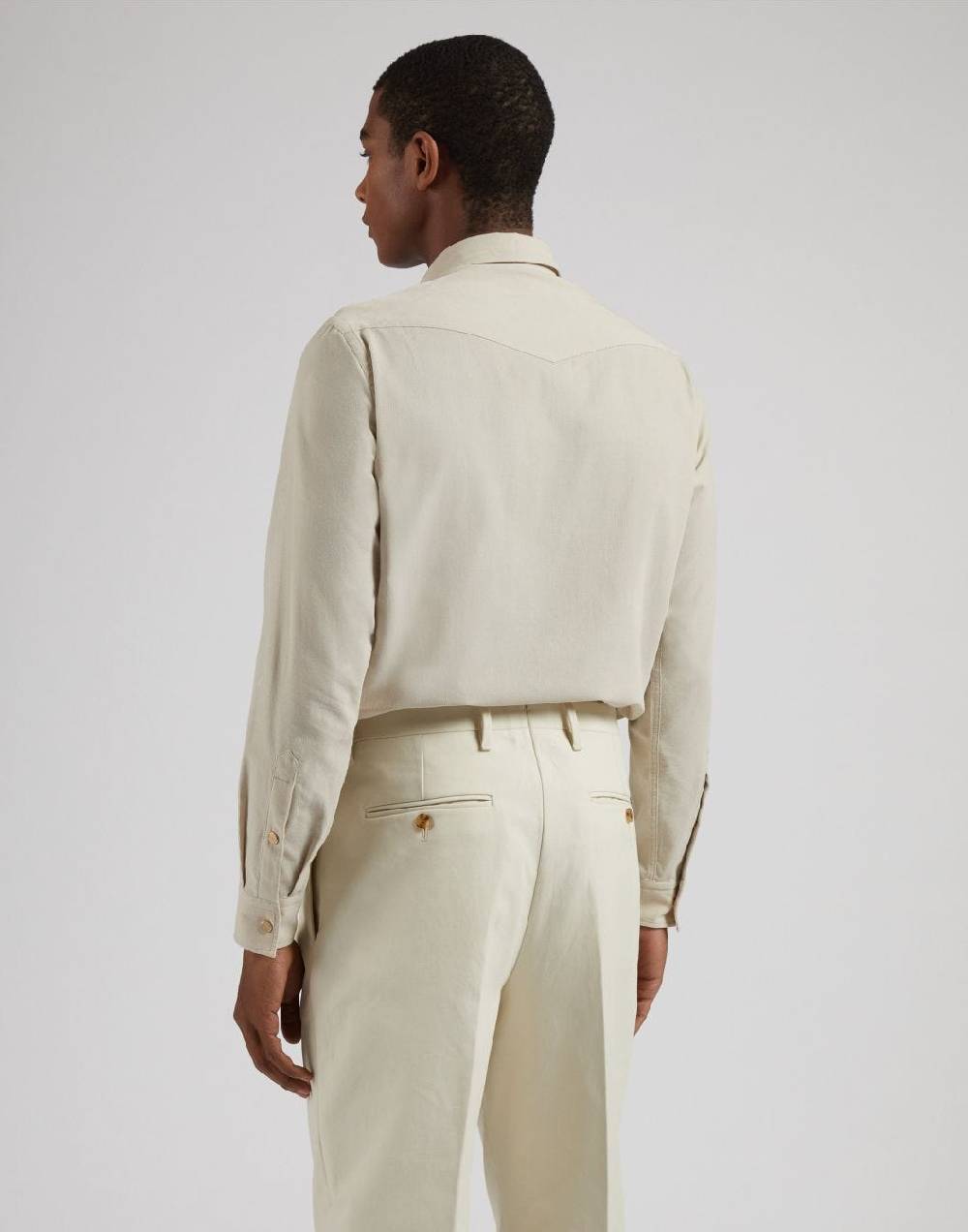 Lardini Camicia ricerca in velluto 3000 righe color panna Convenienza