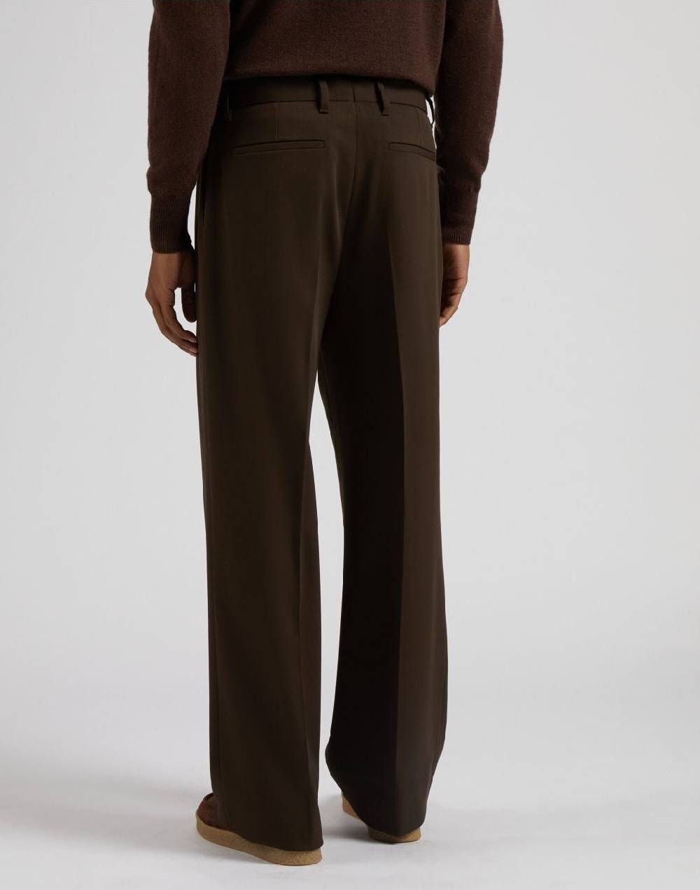 Lardini Pantalone miami marrone in tessuto fluido di pura lana Economico