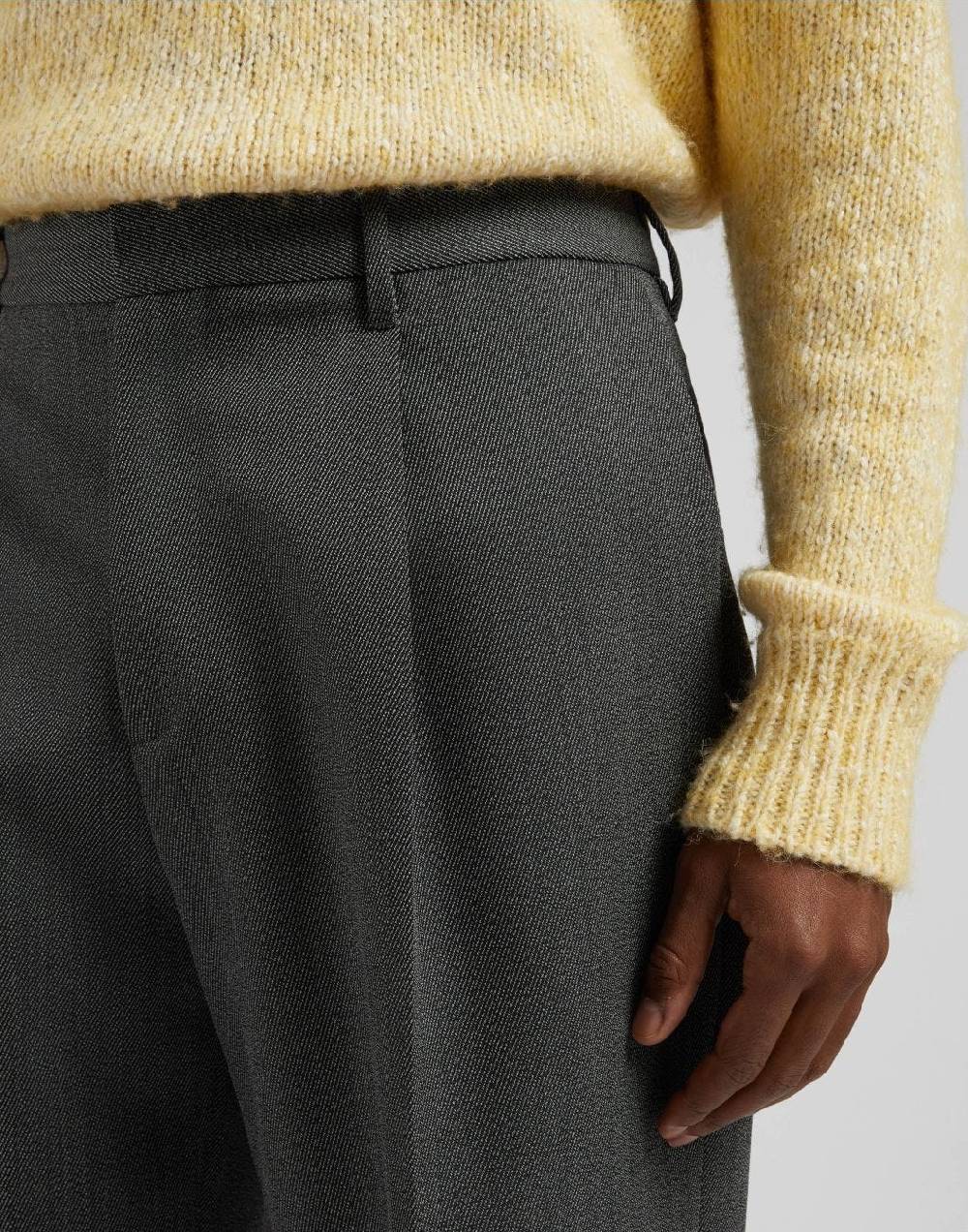 Lardini Pantalone miami in pura lana grigia con diagonale a contrasto Online