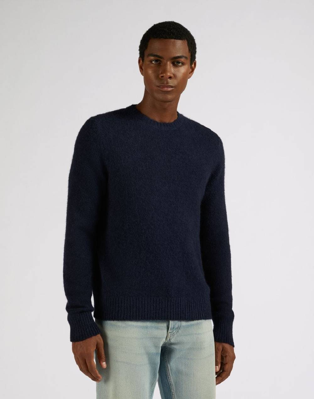 Lardini Maglia girocollo blu a maglia rasata Offerte
