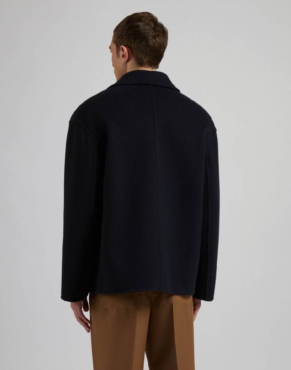 Lardini Caban corto doppiopetto 6 bottoni in lana blu Vendite Flash