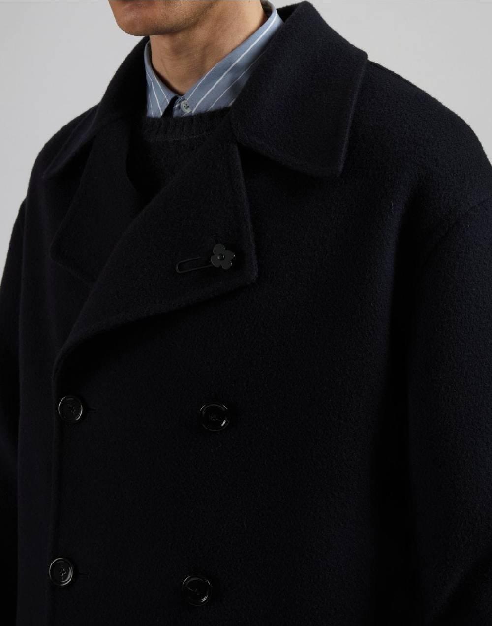 Lardini Caban corto doppiopetto 6 bottoni in lana blu Vendite Flash