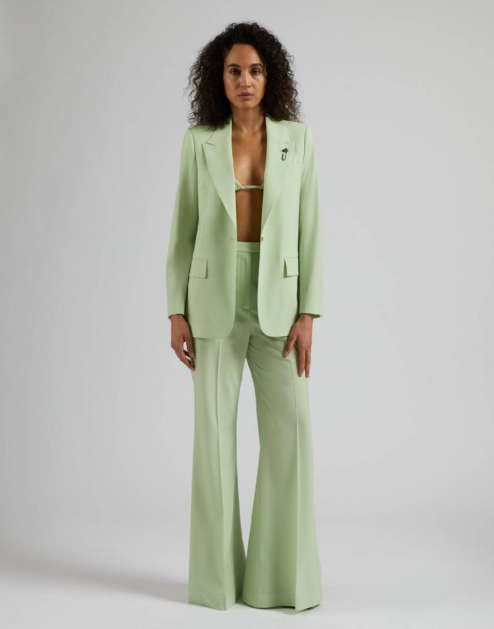 Lardini Bralette in eco-pelle verde pastello con laccetti Negozi Online