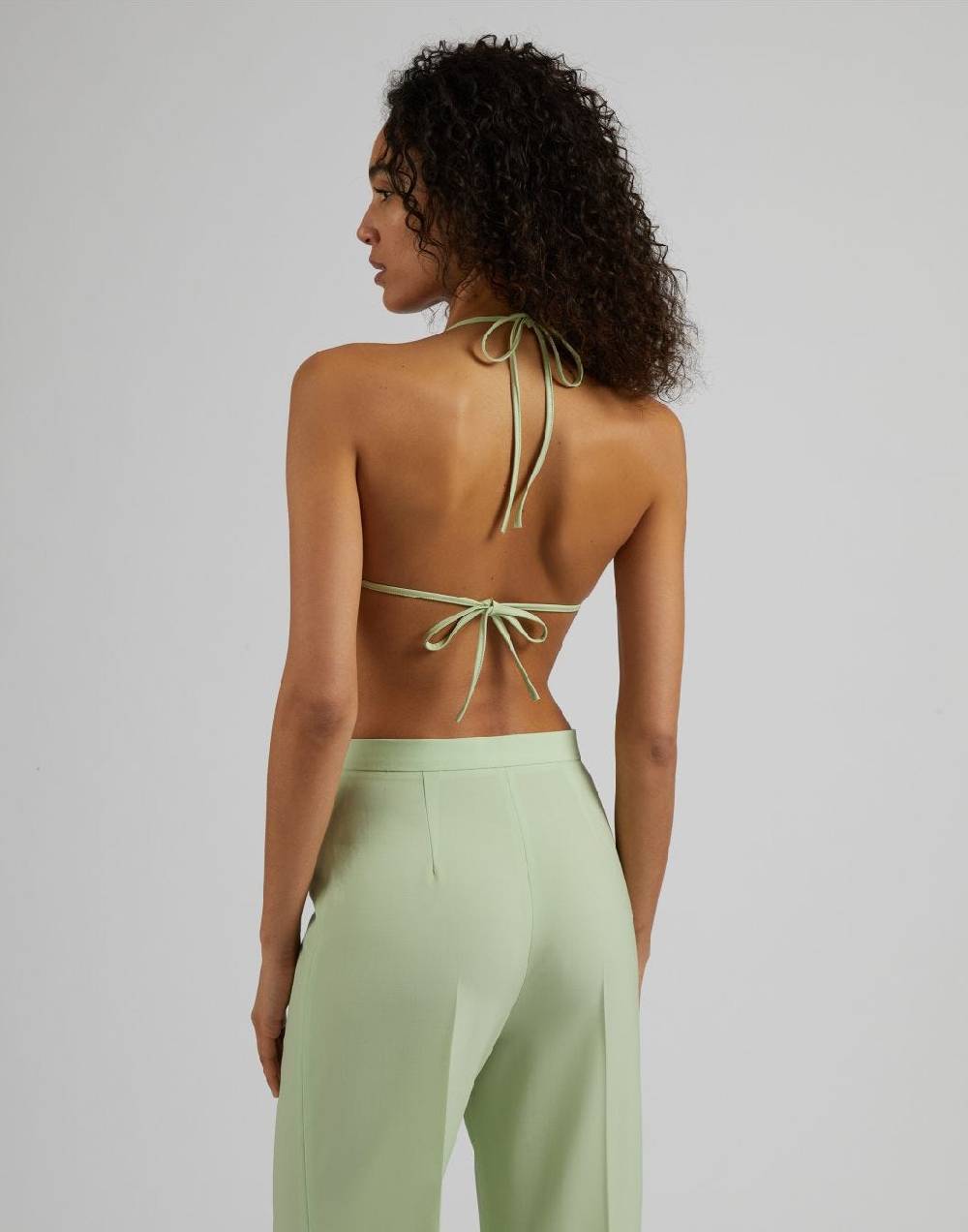 Lardini Bralette in eco-pelle verde pastello con laccetti Negozi Online