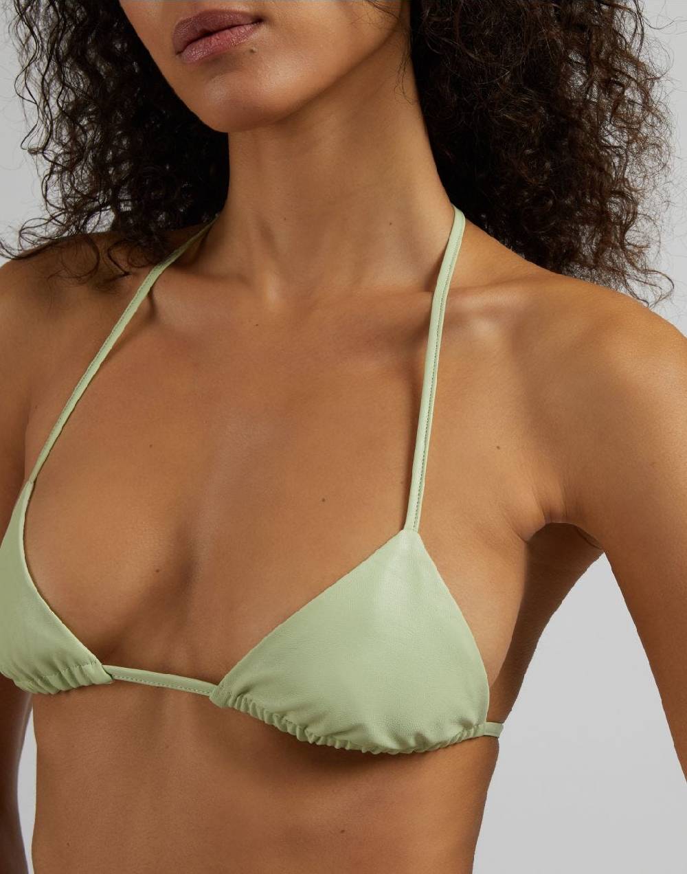 Lardini Bralette in eco-pelle verde pastello con laccetti Negozi Online