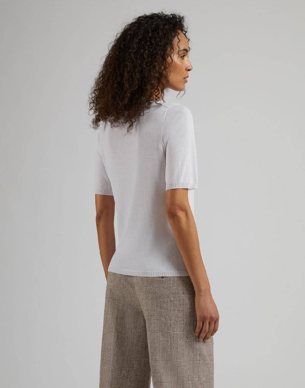 Lardini Maglia girocollo bianca in pregiato filato di viscosa Fino Al -60%