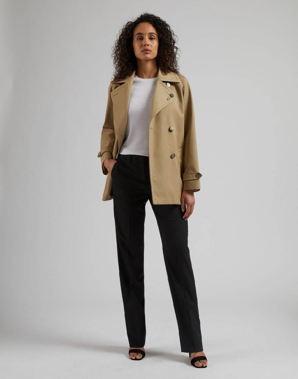 Lardini Trench corto doppiopetto beige water-repellent Shopping Online