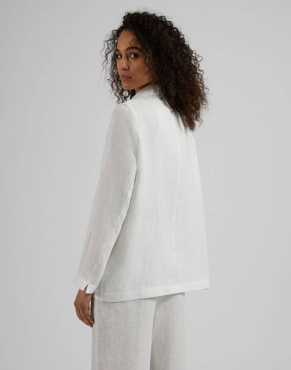 Lardini Giacca monopetto in lino lurex bianco e argento Prezzo Ridotto