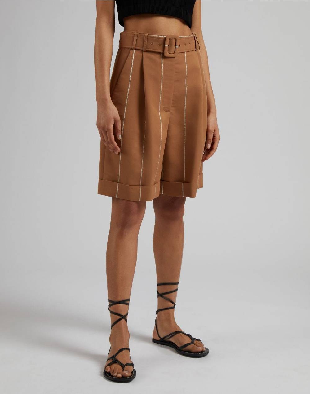 Lardini Bermuda ruggine in viscosa gessato largo Bestseller