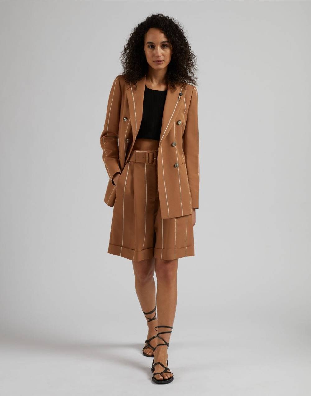 Lardini Bermuda ruggine in viscosa gessato largo Bestseller
