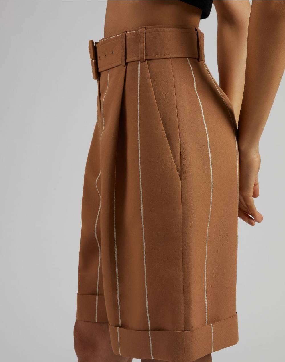 Lardini Bermuda ruggine in viscosa gessato largo Bestseller