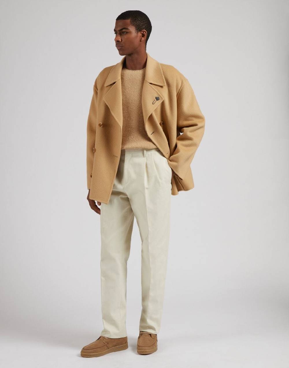 Lardini Maglia girocollo beige a maglia rasata Offerte