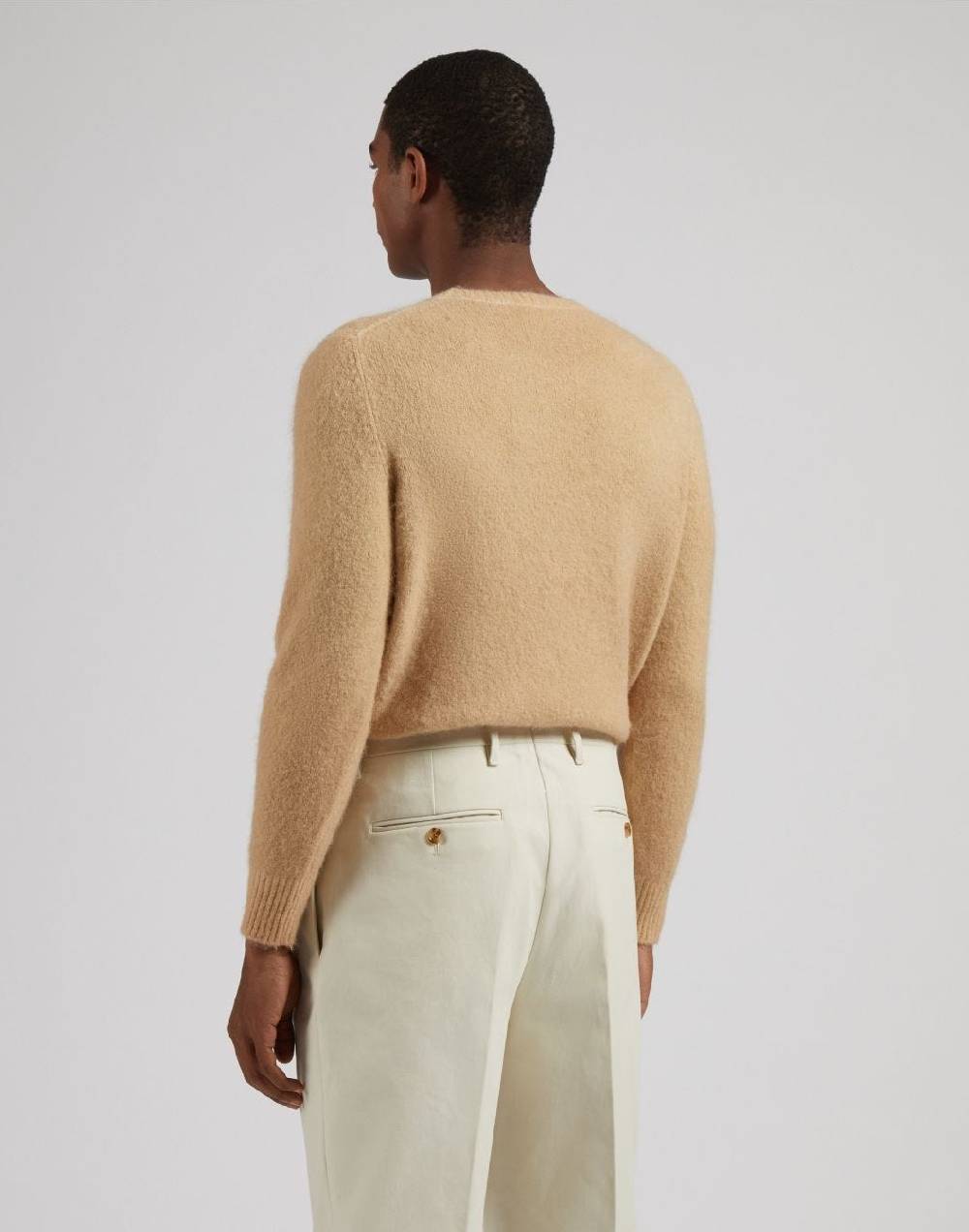 Lardini Maglia girocollo beige a maglia rasata Offerte