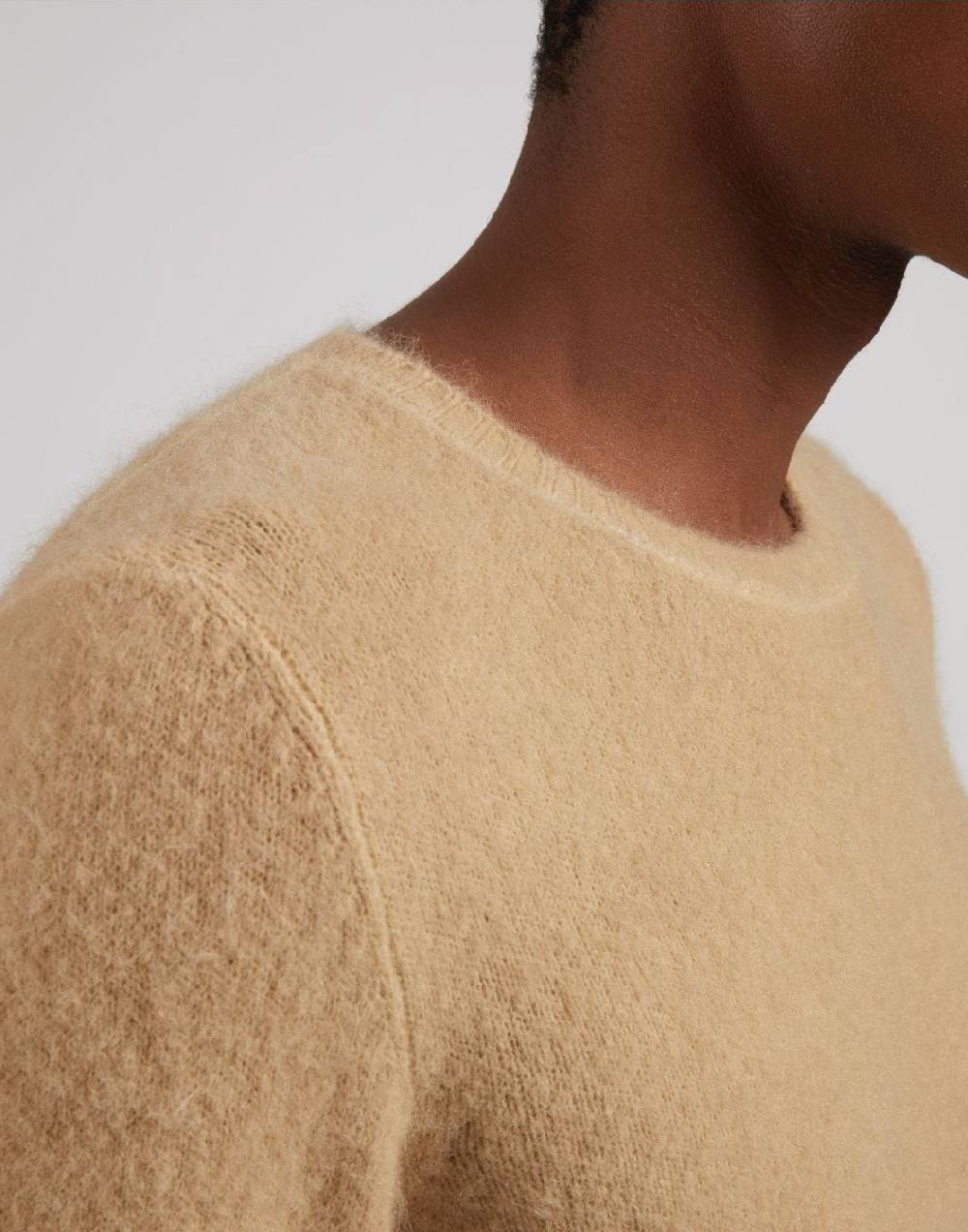 Lardini Maglia girocollo beige a maglia rasata Offerte