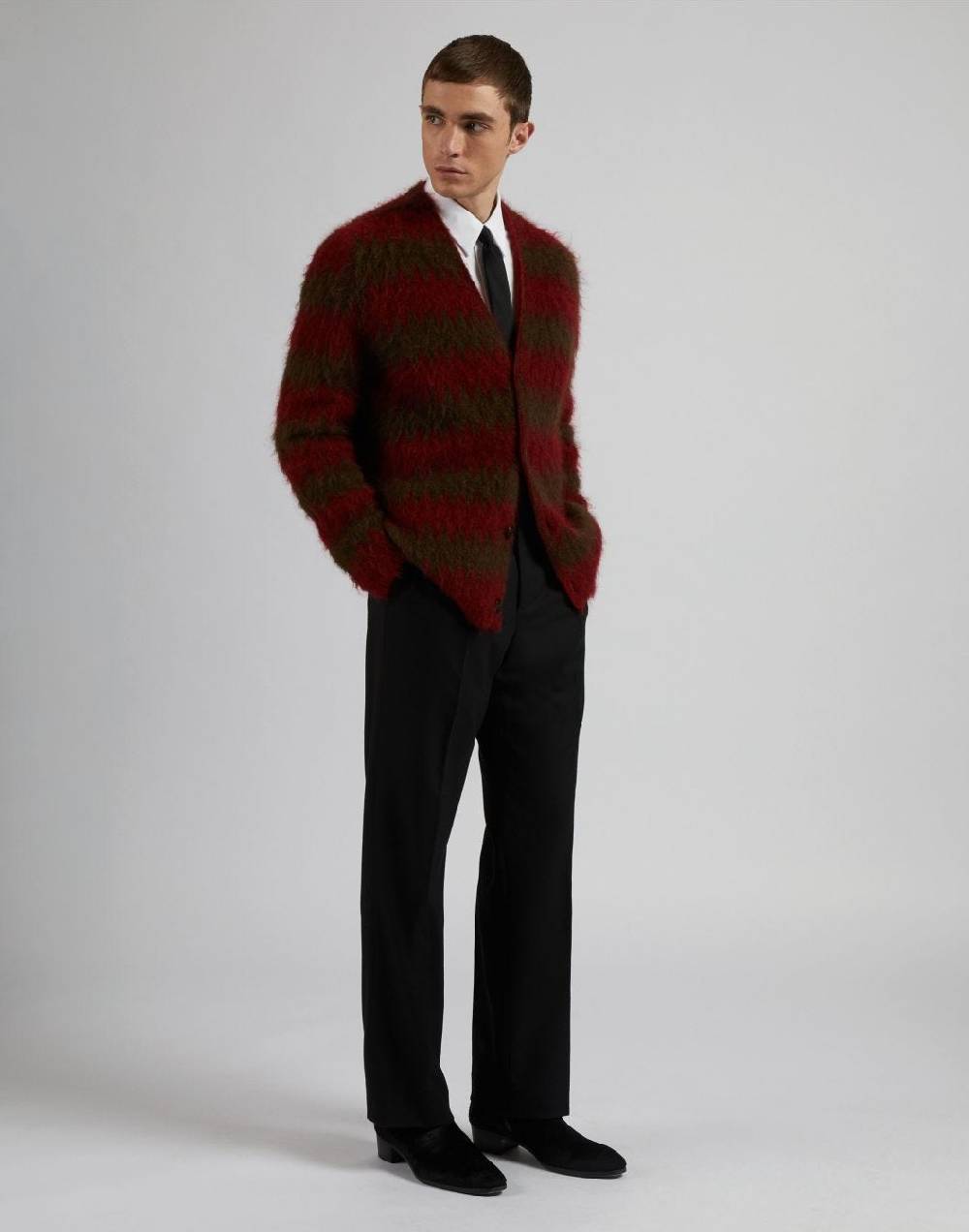 Lardini Cardigan in kid mohair con lavorazione jacquard bicolore Hotsell