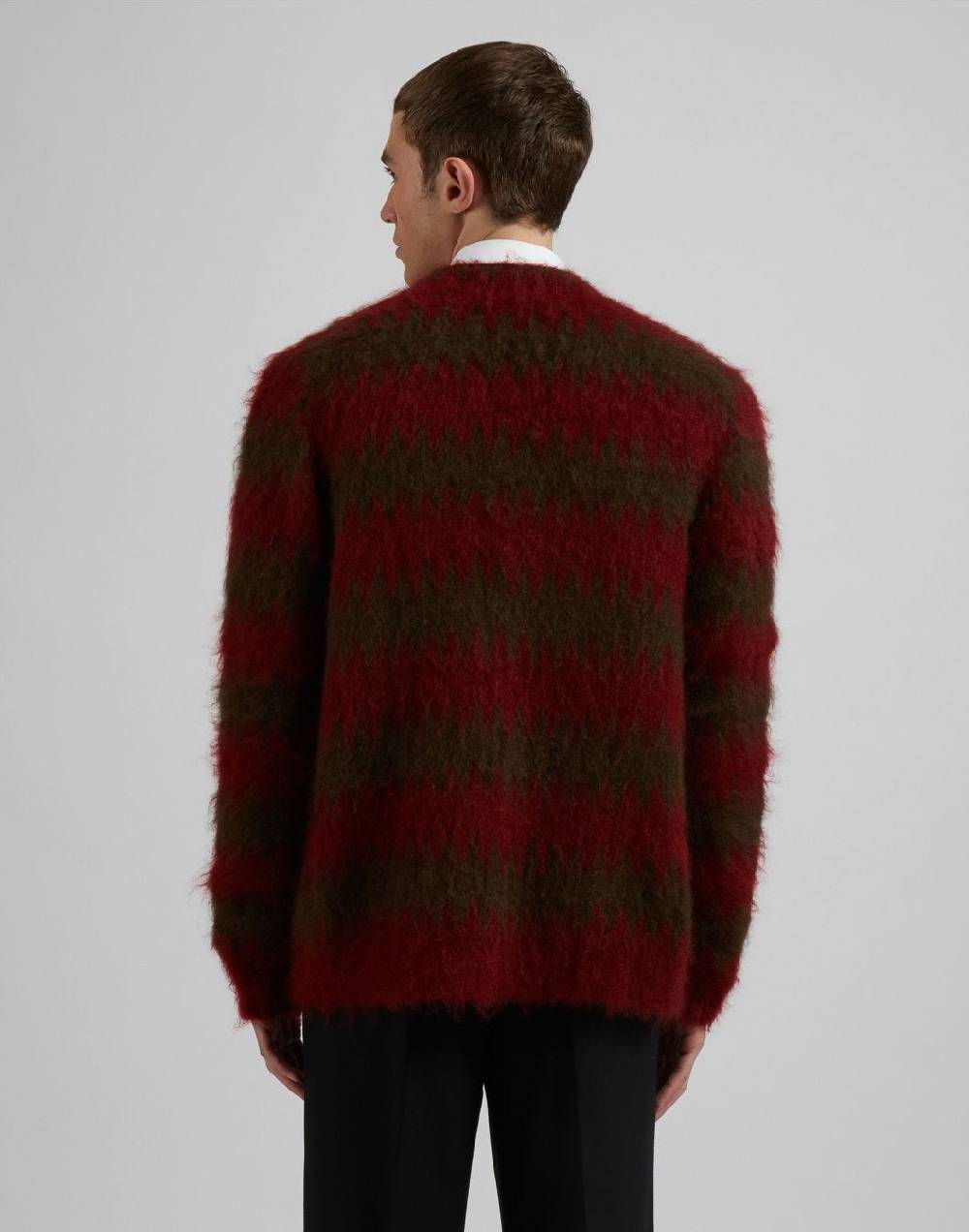 Lardini Cardigan in kid mohair con lavorazione jacquard bicolore Hotsell