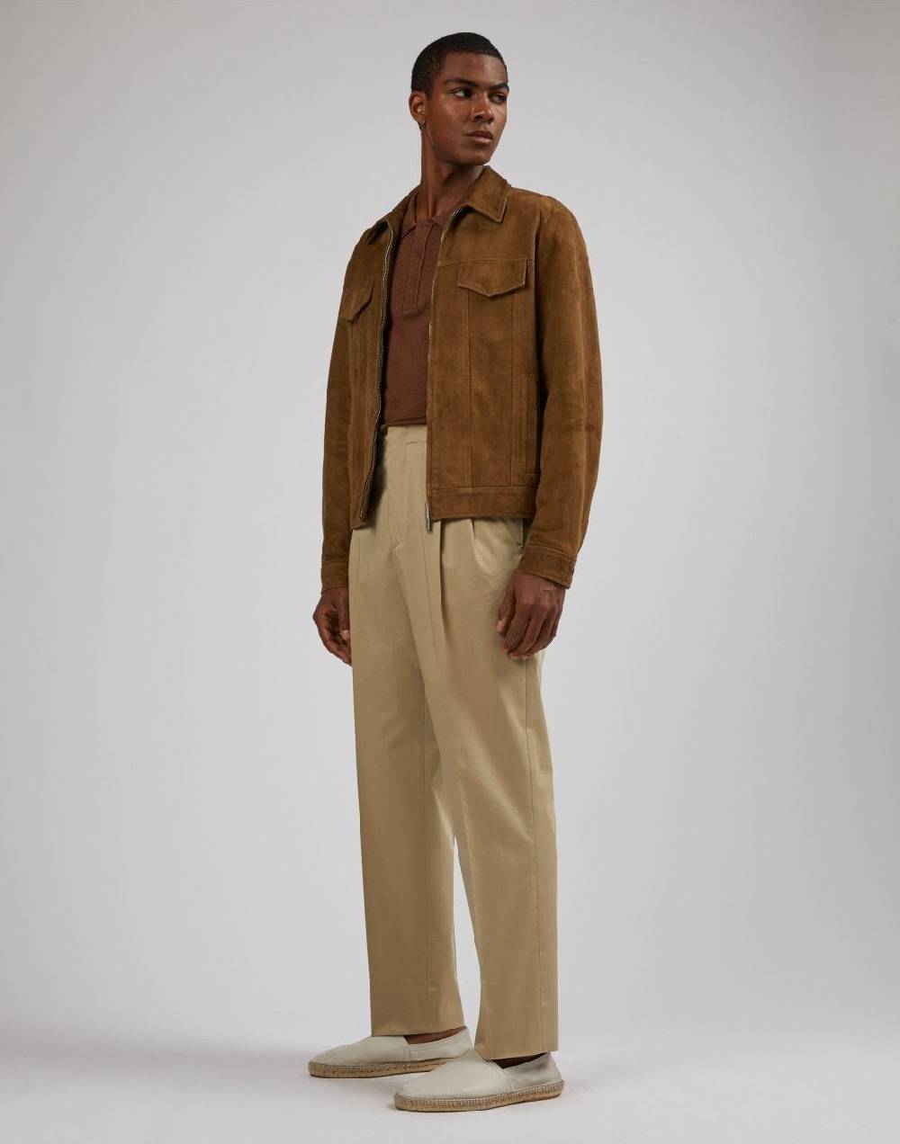 Lardini Polo a manica lunga nocciola Nuovo