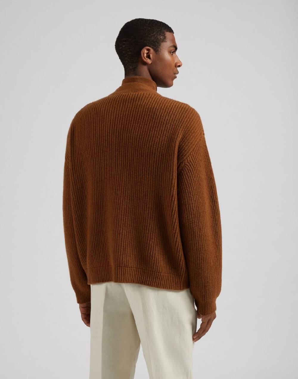 Lardini Cardigan nocciola in lana e cashmere Vendita