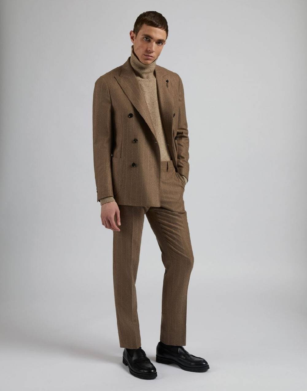 Lardini Maglia dolcevita beige in 100% puro cashmere biagioli titolo 2/11 Spedizione Gratuita