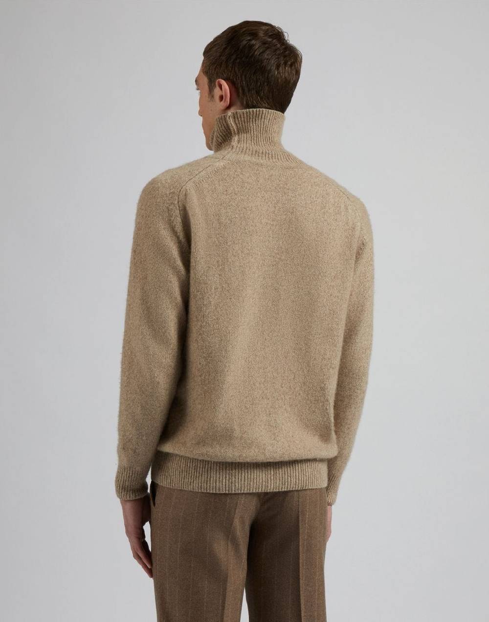 Lardini Maglia dolcevita beige in 100% puro cashmere biagioli titolo 2/11 Spedizione Gratuita