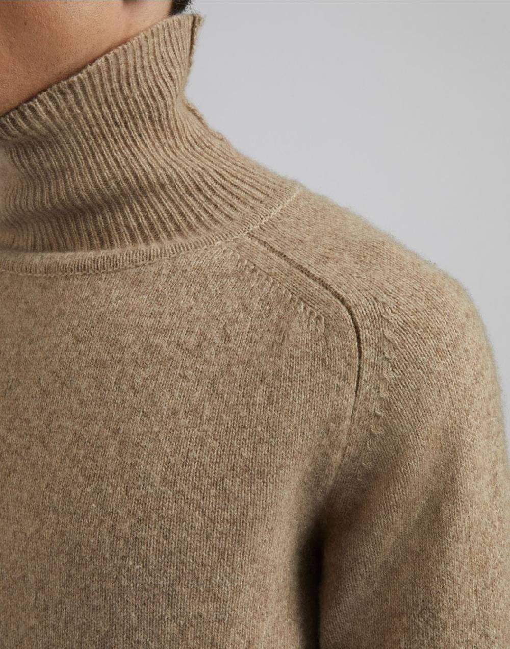 Lardini Maglia dolcevita beige in 100% puro cashmere biagioli titolo 2/11 Spedizione Gratuita