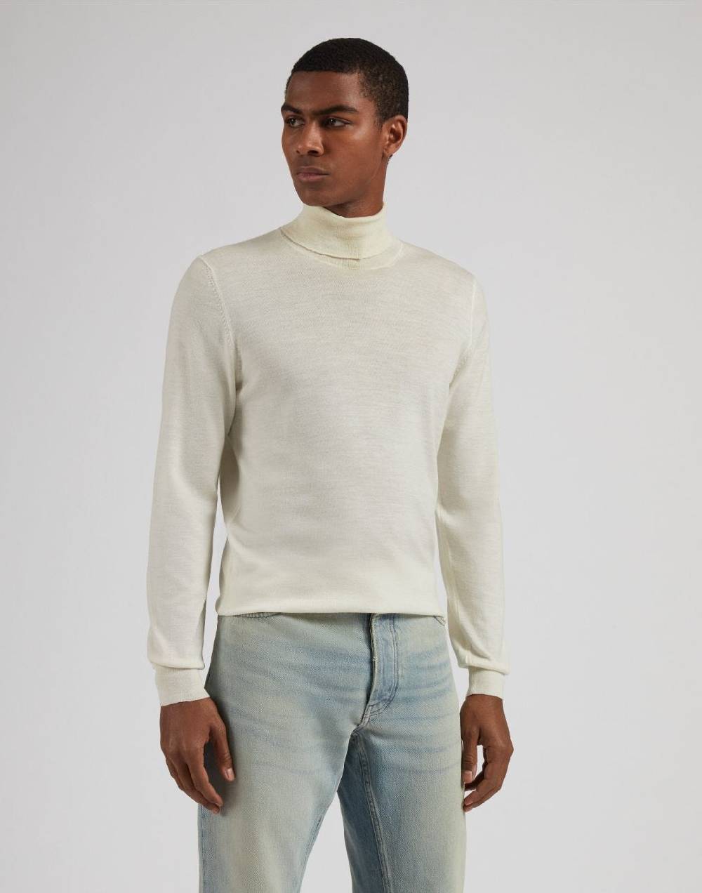 Lardini Dolcevita bianco in lana merino, seta e cashmere Negozi Online