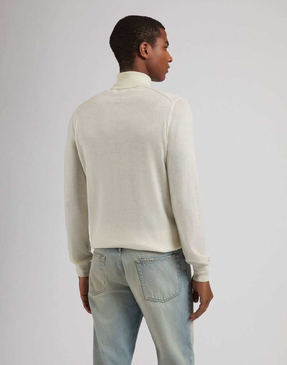 Lardini Dolcevita bianco in lana merino, seta e cashmere Negozi Online