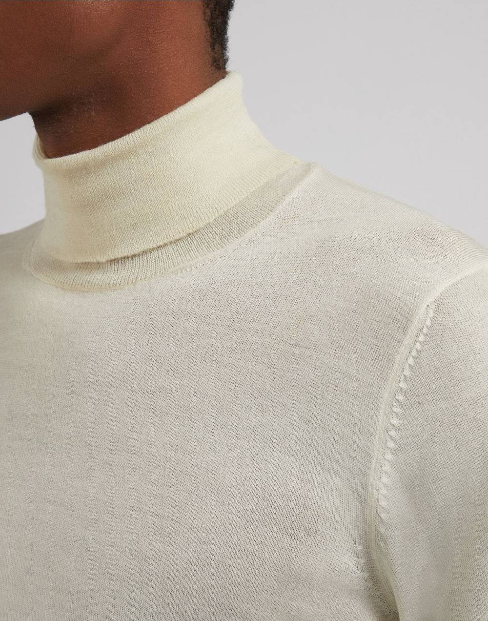 Lardini Dolcevita bianco in lana merino, seta e cashmere Negozi Online