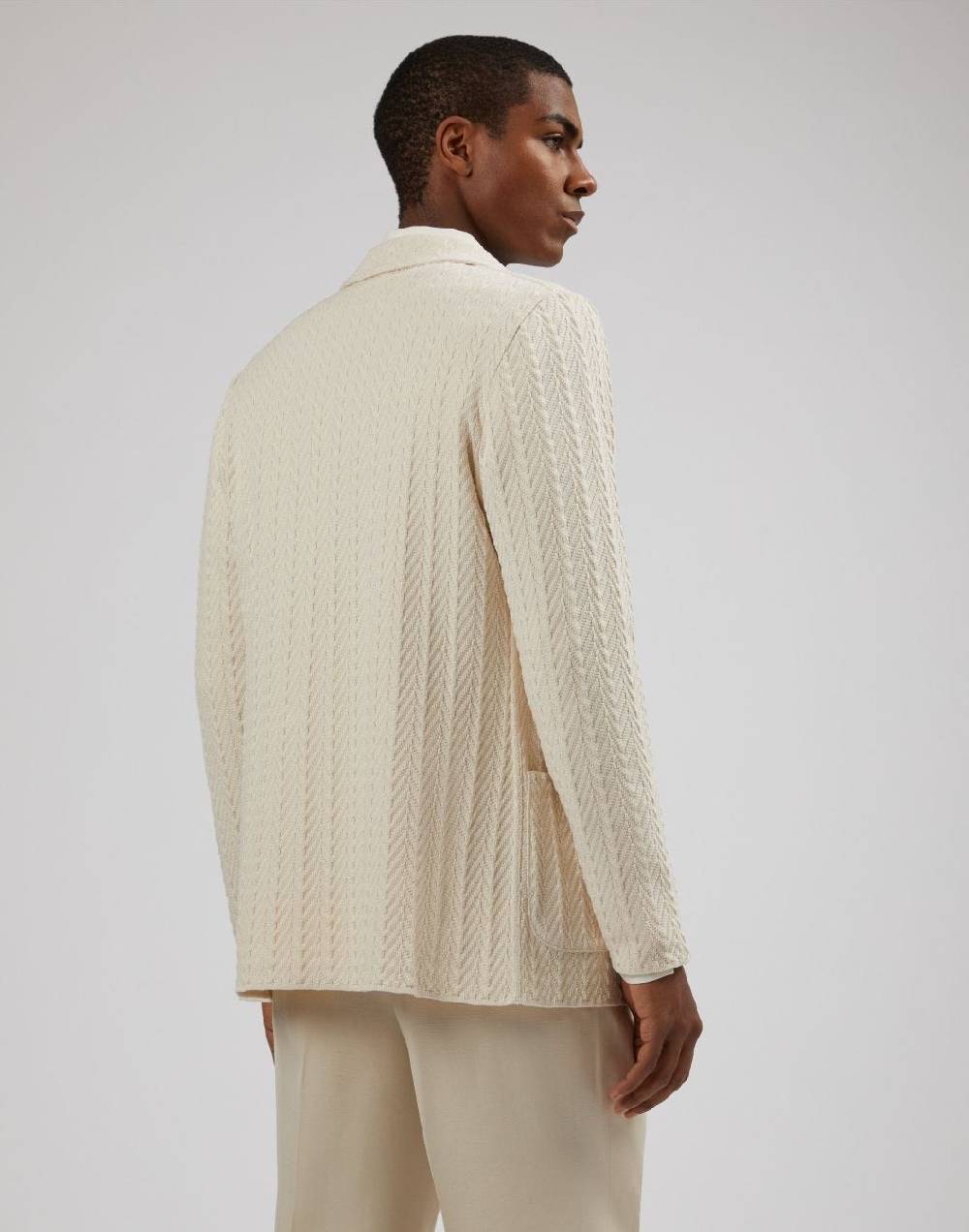Lardini Giacca maglia panna in filato di cotone compatto Affare Del Giorno